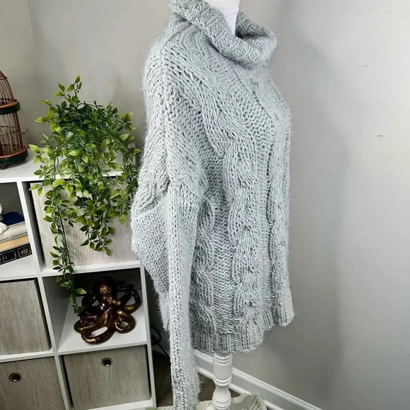 Dance & Marvel Chunky Cable Knit Chenille Turtleneck Sweater Size M/L - Picture 10 of 16